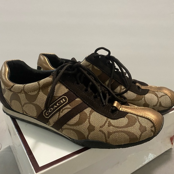 Coach khaki bronze tennis shoe - Picture 1 of 3